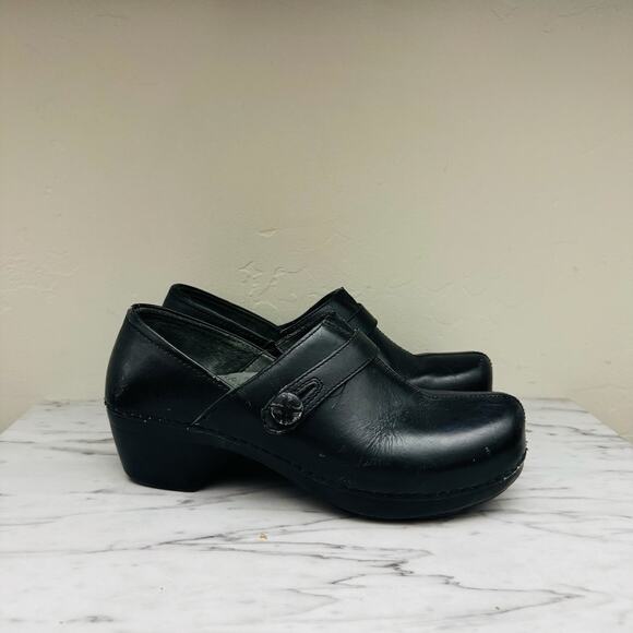 Dansko Solstice Black Leather Slip On Professional Clogs Women’s Size 9.5 - Picture 4 of 11